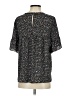 Ann Taylor LOFT 100% Polyester Floral Black Short Sleeve Blouse Size XS - photo 2