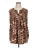 Daniel Rainn Animal Print Brown Sleeveless Blouse Size XL - photo 1