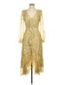 Intermix Paisley Yellow Cocktail Dress Size 4 - photo 1