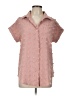 Assorted Brands Hearts Pink Short Sleeve Blouse Size L - photo 1
