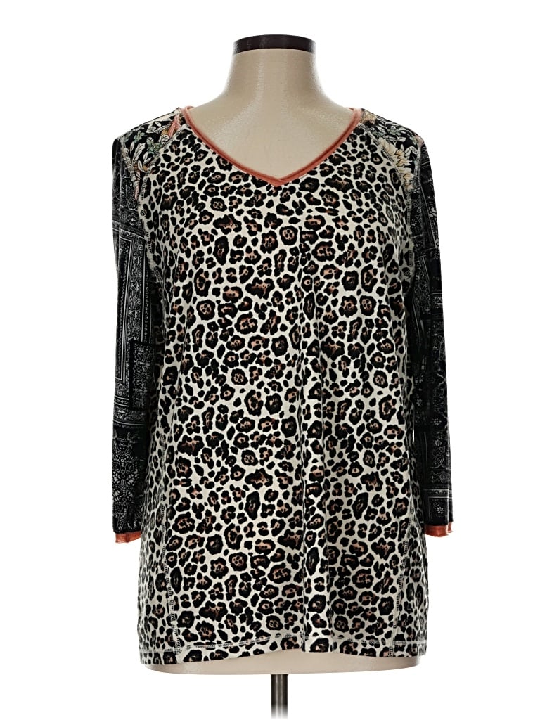 Pre-owned Tru Luxe 3/4 Sleeve Blouse In Black