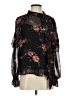 Intermix 100% Silk Floral Black 3/4 Sleeve Silk Top Size 4 - photo 1