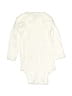 Gerber 100% Cotton Solid Ivory Long Sleeve Onesie Size 0-3 mo - photo 2