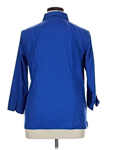 Lands' End 3/4 Sleeve Button-Down Shirt (view 2)