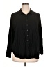 Torrid Solid Black Long Sleeve Blouse Size 1X Plus (1) - photo 1