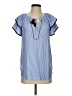 Ann Taylor LOFT 100% Rayon Stripes Blue Short Sleeve Blouse Size XS - photo 1