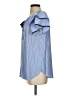 Ann Taylor LOFT 100% Rayon Stripes Blue Short Sleeve Blouse Size XS - photo 5