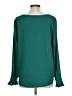 Ann Taylor 100% Polyester Green Long Sleeve Blouse Size L - photo 2