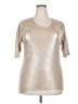 Unbranded Metallic Silver Short Sleeve Top Size 20 - photo 1