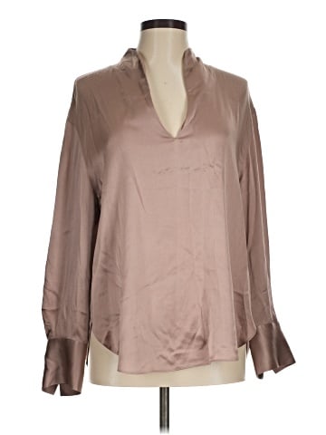 Vince. Long Sleeve Silk Top (view 1)