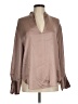 Vince. 100% Silk Tan Long Sleeve Silk Top Size M - photo 1