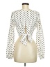 by the way. 100% Polyester Polka Dots White Ivory Long Sleeve Blouse Size M - photo 2