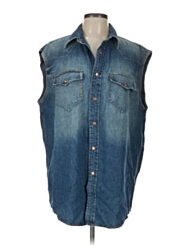 Indigo Palms Denim Vest (view 1)