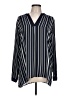 Vince Camuto 100% Polyester Stripes Blue Long Sleeve Blouse Size L - photo 1