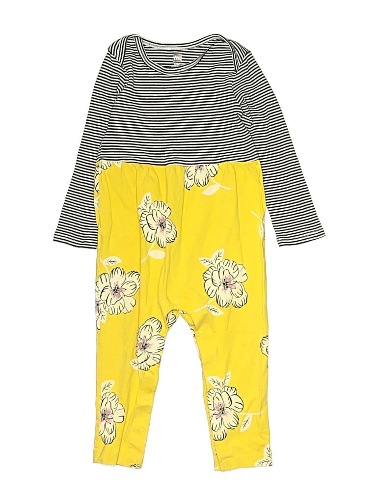 Pre-owned Tea Kids' Long Sleeve Outfit In Yellow