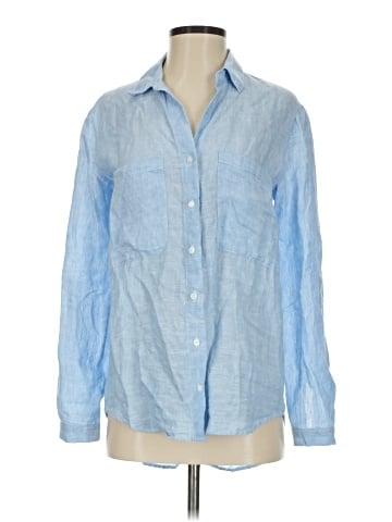 Pure Navy Long Sleeve Button-Down Shirt (view 1)