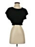 Zara 100% Cotton Black Short Sleeve Turtleneck Size S - photo 1