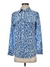 Equipment 100% Silk Animal Print Blue Long Sleeve Silk Top Size XS - photo 1