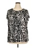 rise Animal Print Silver Short Sleeve Blouse Size 3X - photo 1