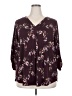 Beacon Floral Burgundy 3/4 Sleeve Blouse Size 2X - photo 1