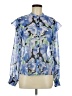 MNG 100% Polyester Blue Long Sleeve Blouse Size 8 - photo 1
