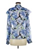 MNG 100% Polyester Blue Long Sleeve Blouse Size 8 - photo 2