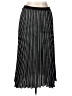 Max Studio 100% Polyester Stripes Black Silver Casual Skirt Size L - photo 1