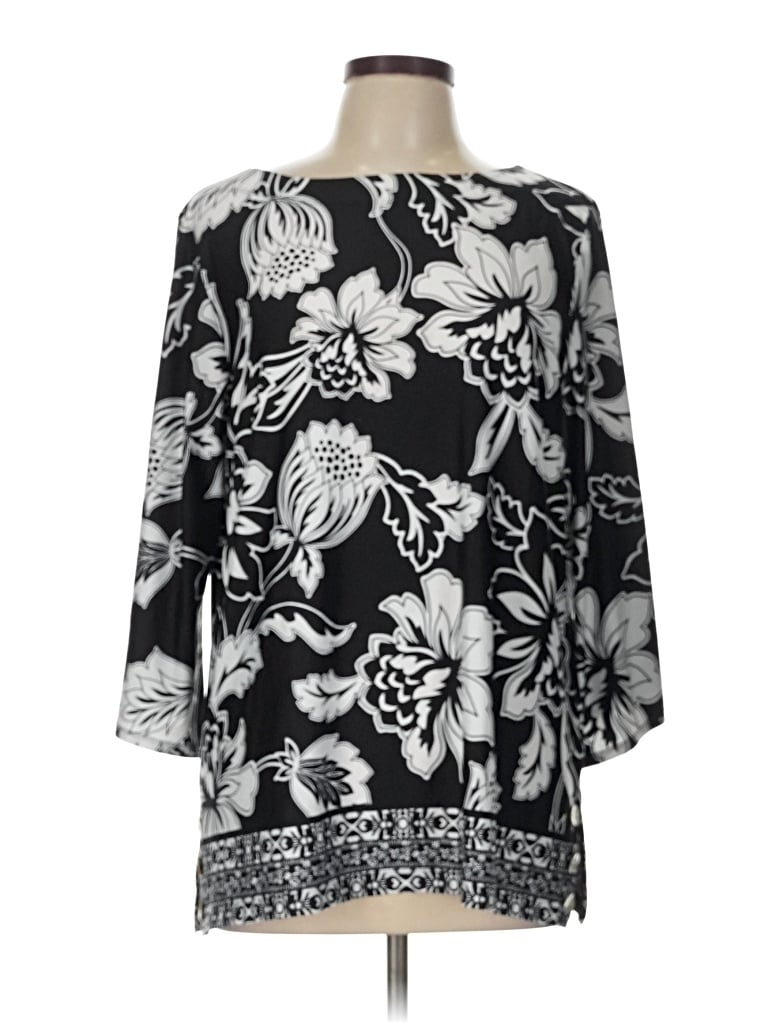Pre-owned Ruby Rd. 3/4 Sleeve Blouse In Black