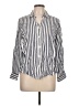 Alexander Jordan 100% Rayon Stripes Silver Long Sleeve Button-Down Shirt Size L - photo 1