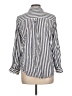 Alexander Jordan 100% Rayon Stripes Silver Long Sleeve Button-Down Shirt Size L - photo 2