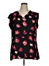 CAbi 100% Polyester Hearts Black Short Sleeve Blouse Size XL - photo 1