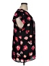 CAbi 100% Polyester Hearts Black Short Sleeve Blouse Size XL - photo 4