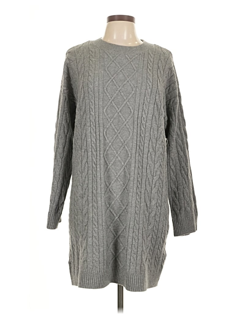 Pre-owned Hollister Pullover Sweater In Gray