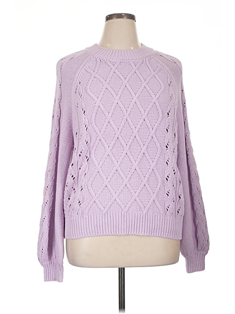 Pre-owned Ann Taylor Loft Pullover Sweater In Purple