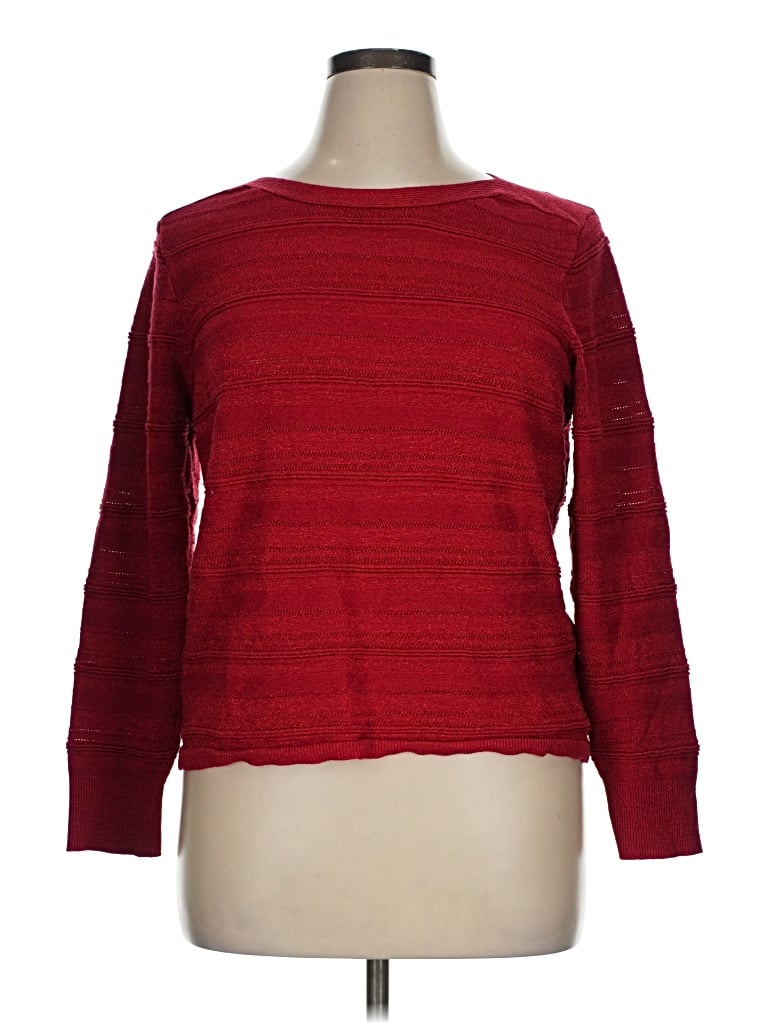 Pre-owned Liz Claiborne Pullover Sweater In Red