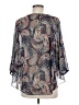 Assorted Brands 100% Polyester Paisley Blue 3/4 Sleeve Blouse Size M - photo 2