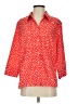 Assorted Brands Polka Dots Red 3/4 Sleeve Button-Down Shirt Size L (estimated) - photo 1