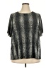 Notations 100% Polyester Silver Short Sleeve Blouse Size 2X - photo 1