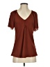 Daniel Rainn Brown Short Sleeve Blouse Size P (petite) - photo 1