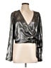 Vero Moda 100% Polyester Metallic Silver 3/4 Sleeve Blouse Size L - photo 1