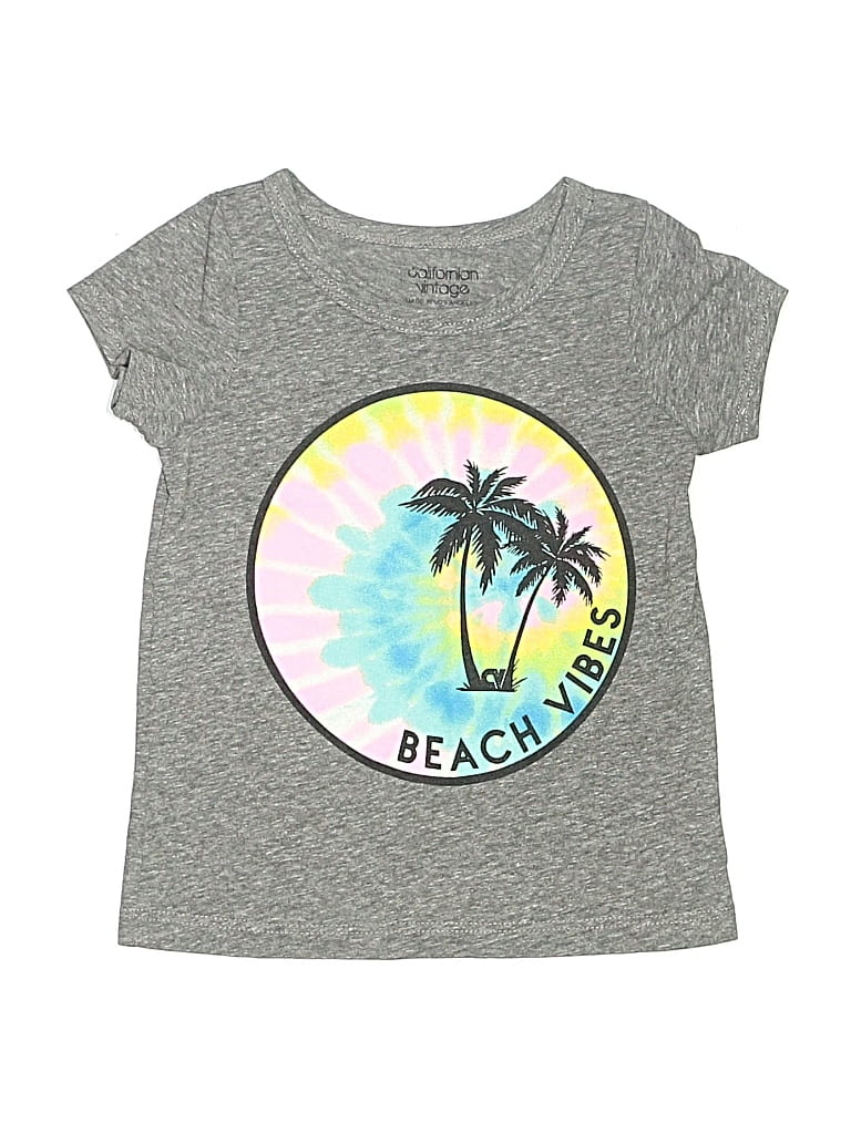 Pre-owned Assorted Brands Kids' Short Sleeve Top Gray Scoop Neck Tops