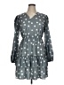 Unbranded 100% Polyester Polka Dots Gray Green Casual Dress Size XL - photo 1