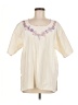 Memory 100% Cotton Ivory Short Sleeve Blouse Size M - photo 1