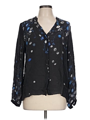 Elie Tahari Long Sleeve Silk Top (view 1)