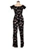 Xhilaration 100% Rayon Floral Black Jumpsuit Size M - photo 1