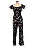 Xhilaration 100% Rayon Floral Black Jumpsuit Size M - photo 2