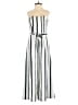 H&M 100% Polyester Stripes Ivory Jumpsuit Size 2 - photo 1