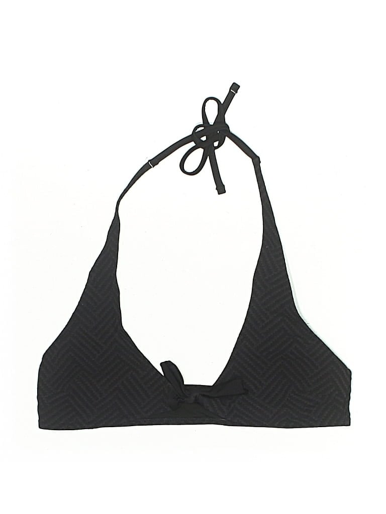 Pre-owned Aerie Swimsuit Top Black Chevron/herringbone Pattern Swimwear