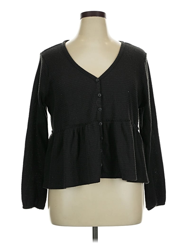 Pre-owned Lucky Brand Cardigan Sweater In Black