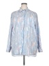 Nine West 100% Polyester Animal Print Blue Long Sleeve Blouse Size XXL - photo 1